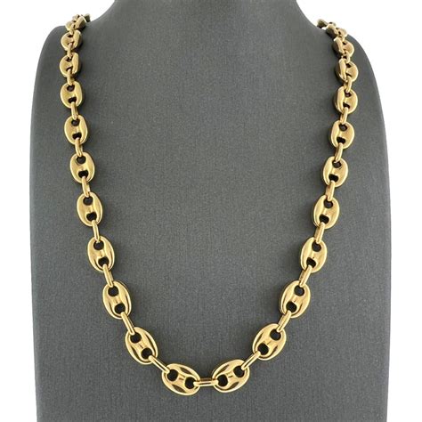 gucci silver chain necklace|14k gold gucci link chain.